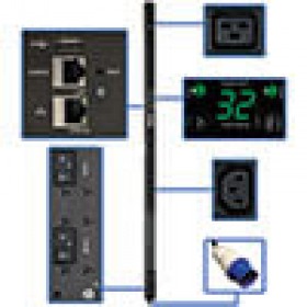 TRIPPLITE PDU MonofÃ¡sico Monitoreable de 7.7kW, tomacorrientes de 200V ~ 240V (36 C13 y 6 C19), IEC 309 32A Azul, Cable de 3.05 m [10 pies], 0U 1.78 m [70